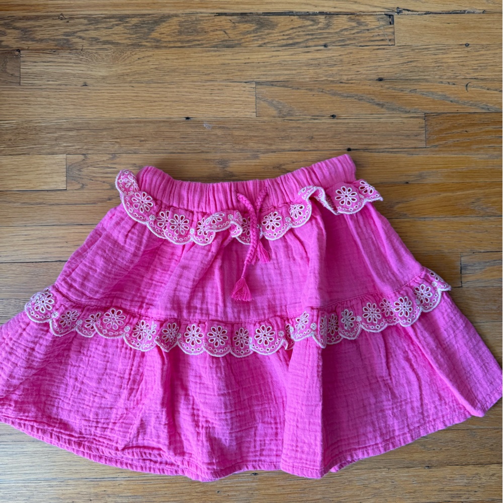 NWT Mini Boden Pink Skirt with Broderie